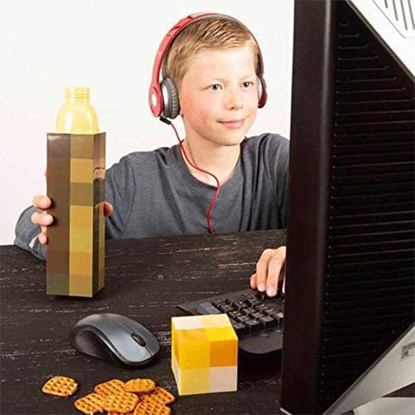 Minecraft Torch Bottle - Old School Gaming Water Bottle, 650 ml, BPA Free