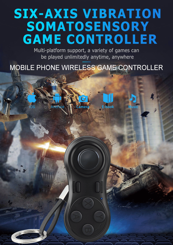 Bærbar Mini Bluetooth Kontroller Kompatibel VR Kontroller PC Gamepad Joystick Fjernkontroll Fjernkontroll Gamepad for Android/iOS/PC