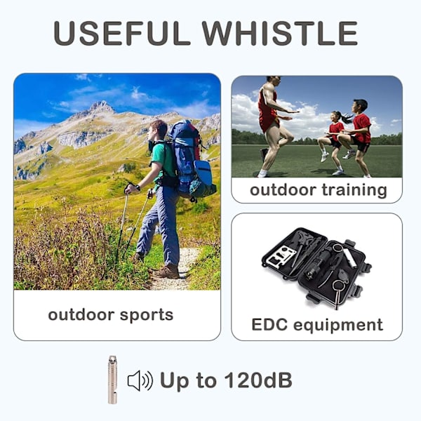 Titanium utomhus nöd visselpipa, EDC loud whistle halsband fo
