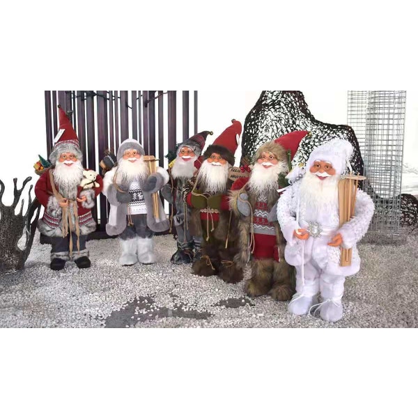 1 stk 45cm high-end luksus julenissefigur stående eldre juledekorasjoner gaver dekorasjoner