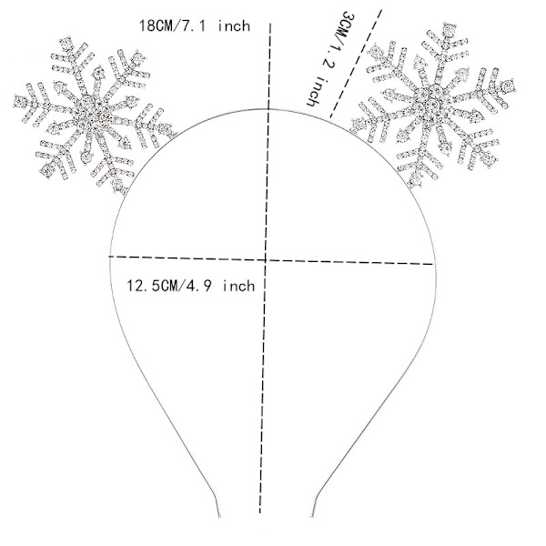 2 Julehårbøyler Xmas Rhinestone Snøfnugg Hårbånd Krystall God Jul Krone Hårbøyle Reinsdyr Gevir Tiara Hodeplagg Julebord Dekor