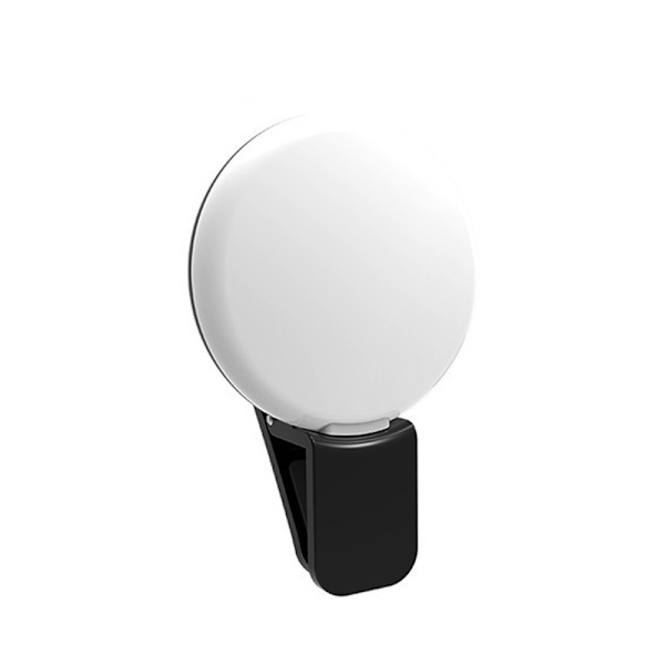 2 kpl Klipsikiinnitteinen pyöreä yleismallin LED-selfievalo puhelimeen (musta)