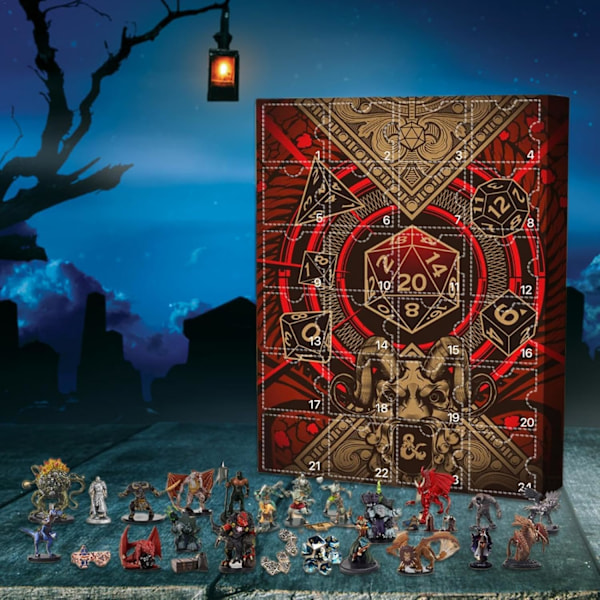 D.N.D Advent Calendar 2024, Dungeons Dragons Advent Calendar, D.N.D Miniatures, D.N.D Figures 24 Days Christmas Countdown Calendar för barn och vuxna