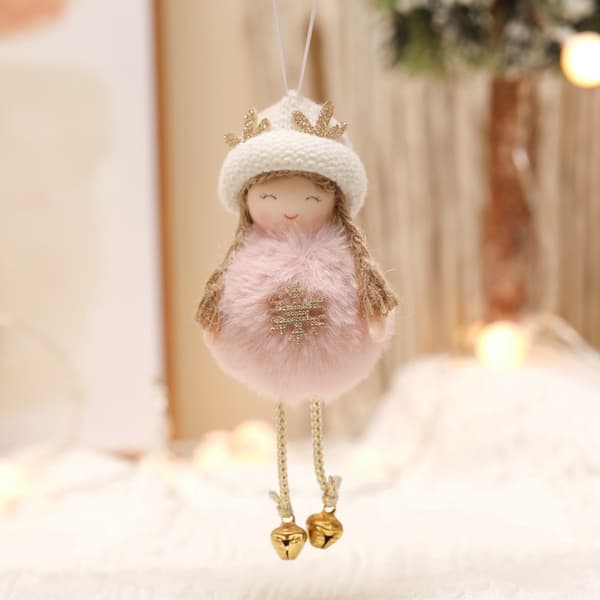 Älgängel Liten Charm Plysch Juldocka Söt Docka (Rosa)