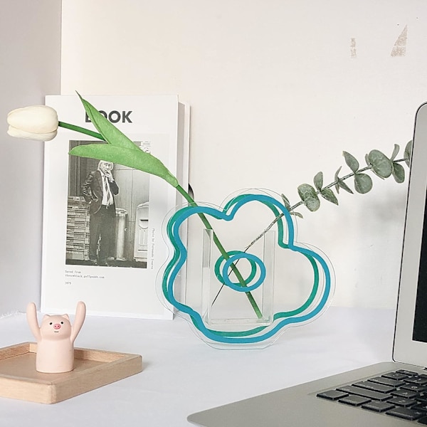Blomstervas, liten buketthållare, akrylvaser, klar vas, modern inredning för hemmakontorsbröllop (klar akrylblomma)