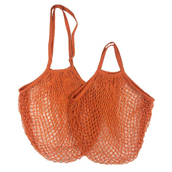 2 stycken mesh Återanvändbara bomullsnät mesh -100% bomull, nät bomullssnöre (orange)
