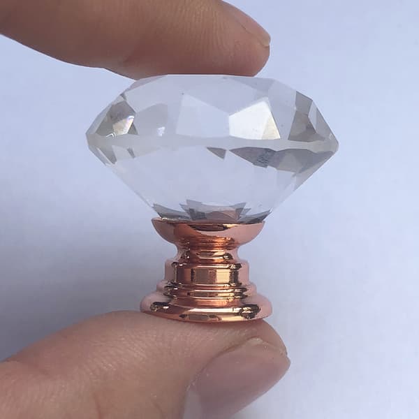 13 stycken 30mm rosékristall zinklegering diamanthandtag möbelhandtag