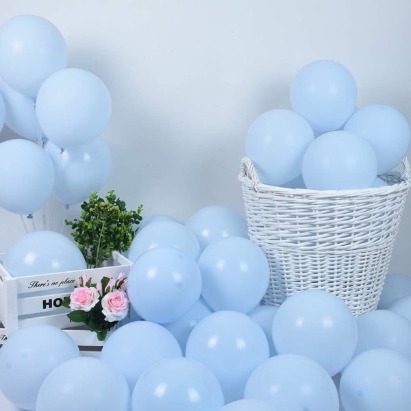 100 stk. Pastellblå Ballonger 10 Tommer Macaron Latex Ballong og Festutstyr Ballong for Dekorasjon Bursdag, Festseremoni, Bryllup