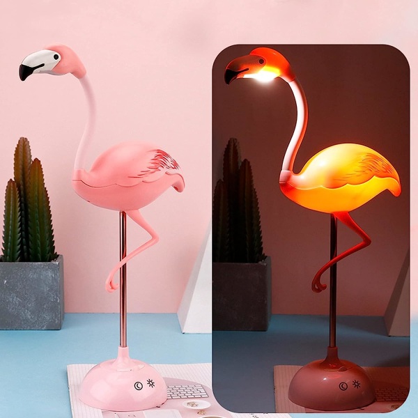 1 st Flamingo skrivbordslampa, söt rosa lampa Kawaii skrivbordstillbehör, ljus 360°flexibel Hemma sovrum Studie Skrivbordsrum dekorationslampa är tonåringar Flickor Barn