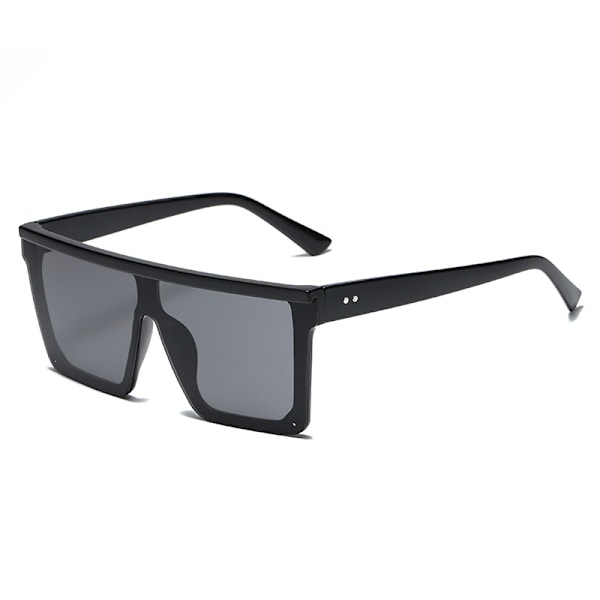 Firkantede Oversized Solbriller For Kvinner Menn Mote Flat Topp Stor Ramme Shades Trans Parent Svart Ramme