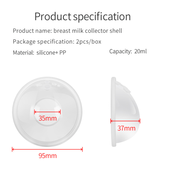 2-pack bärbar bärbar bröstmjölksuppsamlare Postpartum gravida kvinnors mjölkuppsamlare Antispill Återanvändbar