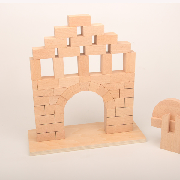 Montessori Undervisningsmateriale Romersk Bro Byggeklodser Geometrisk Form Kognition til Små Børn Råt Massivt Træ Lakfri Festivalgave