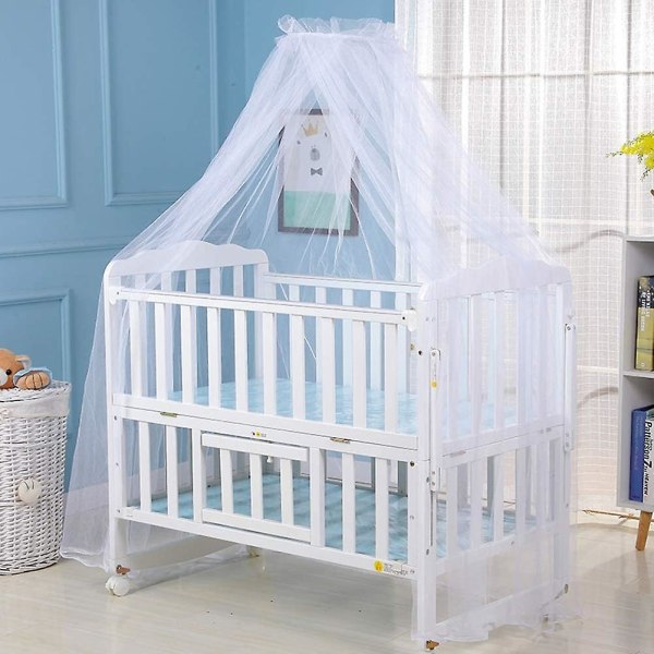 säng myggnät, Princess Baby myggnät för flickor Pojkar sovrum - Andningsbart och bekvämt insektsmedel, vitt（160*450cm)