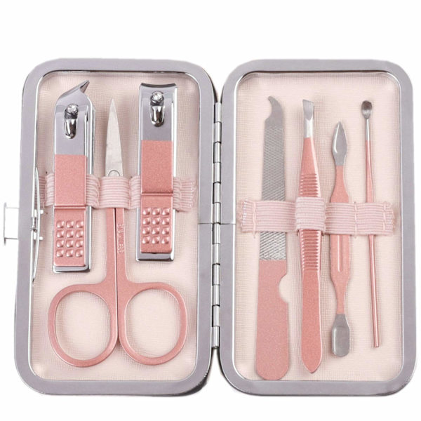 Manikyr Set Nagelklippare Kit Professionellt grooming Kit 7 i 1 Professionell personlig set med lyxigt case Presenter för kvinnor Hustru Gi