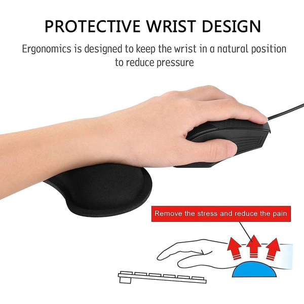 Tastatur Håndleddsstøtte og Gel Musematte Håndleddsstøtte, Ergonomisk Håndleddsstøtte, Sklisikker Tastatur Musematte Håndleddsstøtte Kit Datatilbehør (43x8.5x2cm)