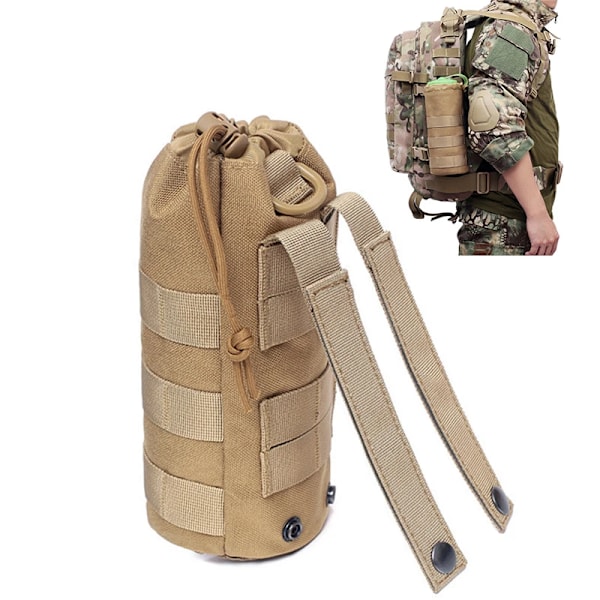 Taktisk Molle vattenflaskväska Pouch Hållare Utomhus Resa Camping Vandring Cykling Fiske Jakt Vattenflaska Vattenkokare Bärare Lera färger