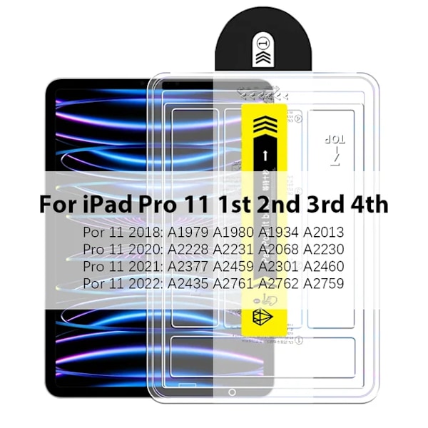 Skärmskydd härdat glas för Ipad Pro 13 11 M4 12.9 A16 10 9 10th 9th Generation Air 5 4 3 M3 M2 Mini A17 7 6 Tillbehör iPad Pro [11 tum] (2018-2022)