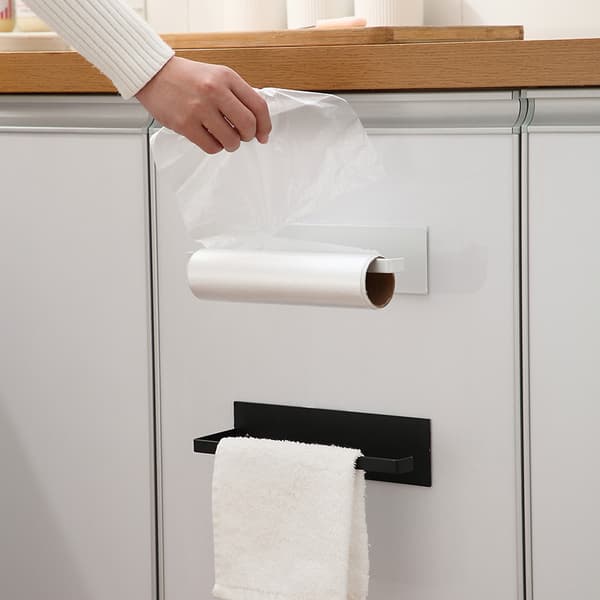 Itseliimautuva keittiörullateline, keittiöpaperiteline, ei porausta, musta