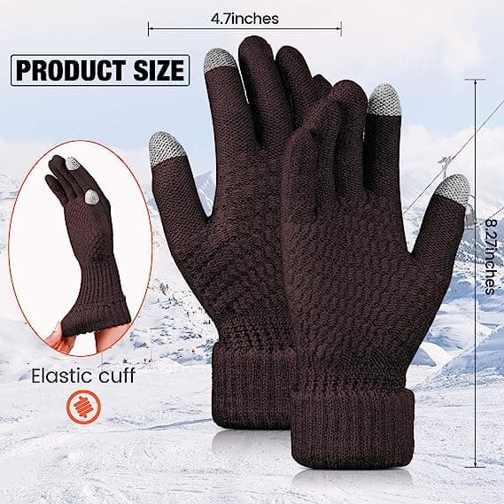 4 par dame vinter touch screen handsker varm fleece foret strik