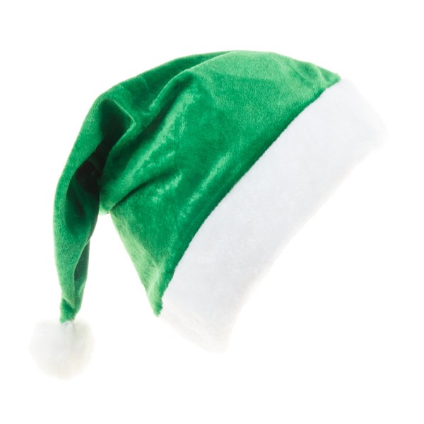 2 st Grön jul Non Woven tomte hattar för juldräkter dekoration