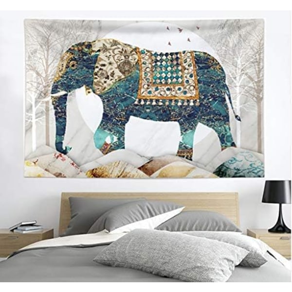 Elephant Forest Moon Tapestry Gobestry, Bohemian Hippie Boho Trippy Indie Estetisk Wall Tapestry, Mystical Estetic Vintage Wall Hanging Home Deco