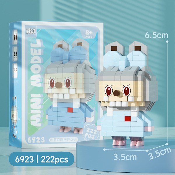 Labubu Byggeklodser Mini Model Labubu Partikel og Mikro Partikel Blind Box Legetøj Børns Håndlavede Diy Puslespil Fødselsdagsgave 6923