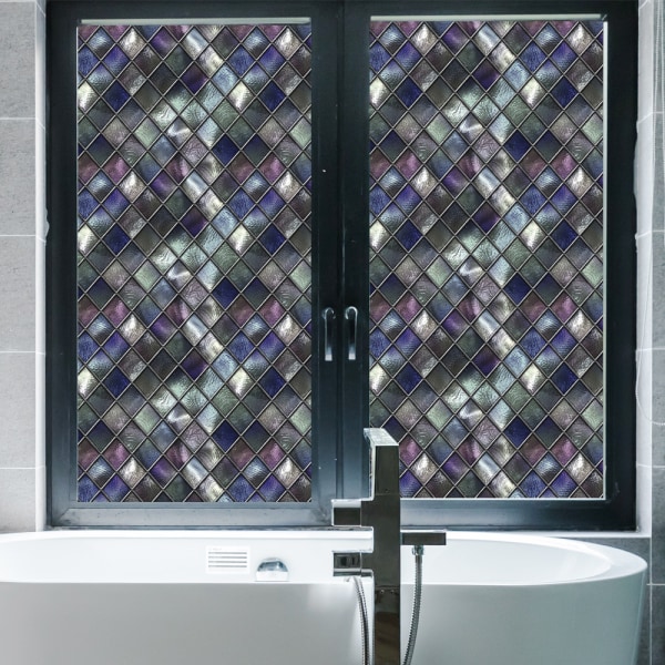 Målad frostad fönsterfilm Statisk integritetsklistrad glasdekaldekor dekor (45*100 cm)
