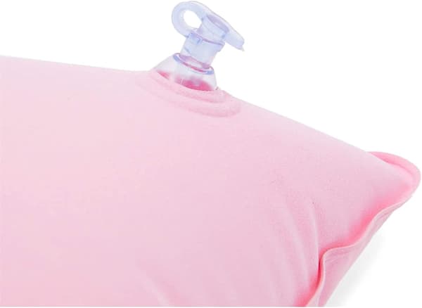 Uppblåsbara resekuddar för camping och resor (rosa, grå, 4-pack)