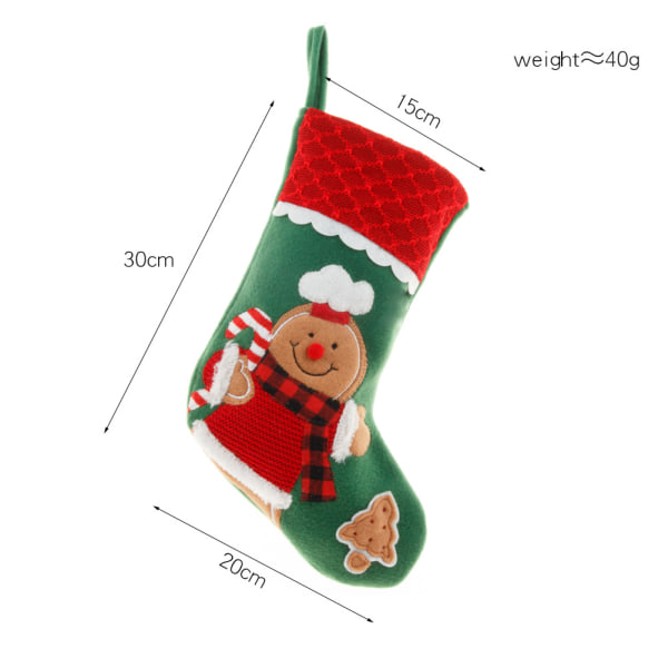 3 par juldekorationer jultomte, snögubbe, pepparkaksgubbe, julstrumpor, presentpåsar, godispåsar, julstrumpor 30*20cm