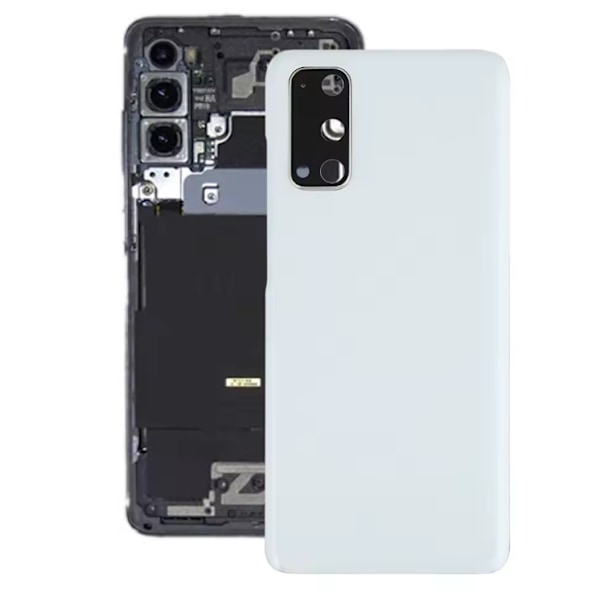 För Samsung Galaxy S20 Batteribakstycke med kameralinsskydd white