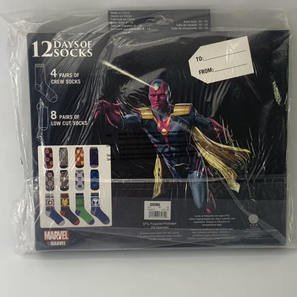 Avengers Marvel Heroes 12 par strumpor presentförpackning 12 dagar adventskalender gåva A