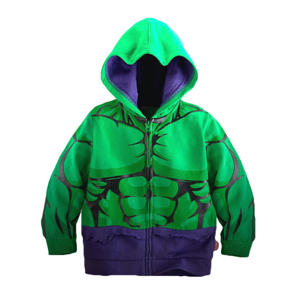 Barn Pojkar Superhjältar Spider-man Hooded Sweatshirt Zip Hooded Jacket Top Hulk 120