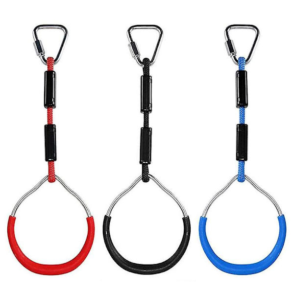 Färgglada Swing Gymnastikringar Utomhus Bakgårdar Lekset Lekplatsutrustning Ring röd