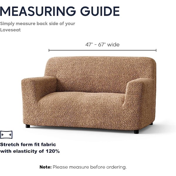 Trekker til liten sofa - Stretch Sofatrekk - Putetrekk og sofatrekk til liten sofa - Mykt polyesterstofftrekk - Lett å rengjøre, vaskbar beskyttelse i 1 del