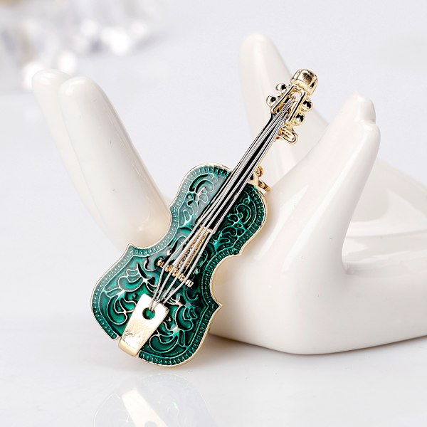 Violinbroscher, klädtillbehör, modebroscher, simuleringsbroscher med diamantinläggningar