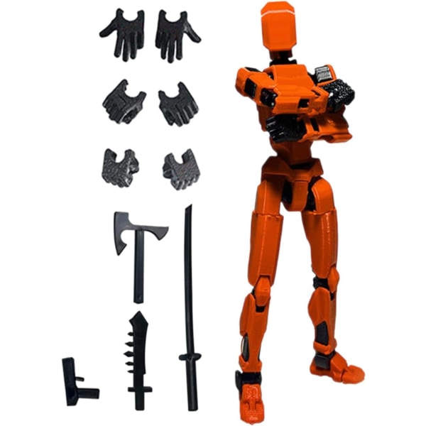 T13 Action Figure, Titan 13 Action Figure, Robot Action Figure, 3D Printed Action[HK] orange