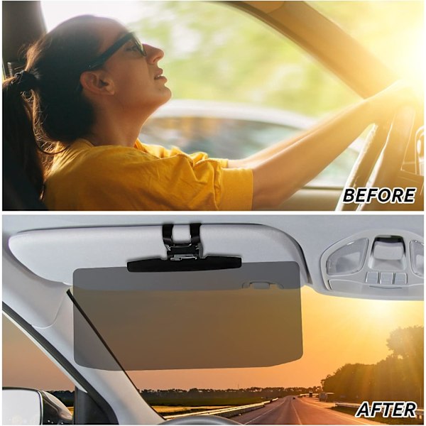 2ST Car Sun Shade Extender, 12,6"*5,7" Car Sun Shade Extender, Transparent justerbar solskyddsbländskydd.
