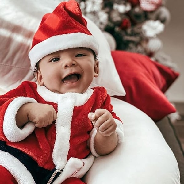Unisex baby 1 stycke varm julpyjamas långärmad byxa med hatt (6-12 månader)