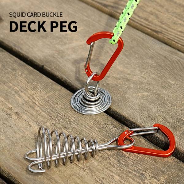 Octopus Deck Peg 10st/ set Rostfritt stål Tälttillbehör Board Peg Spiral