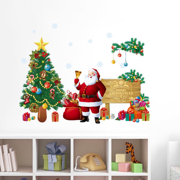 Väggdekal för vardagsrum och sovrum med jultomte-tema