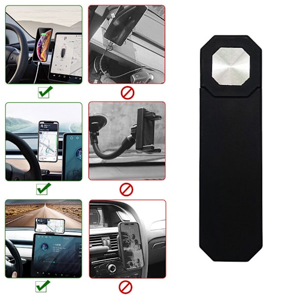 Magnetisk Telefonholder for Bil Dashbord Tilbehør, Hvit