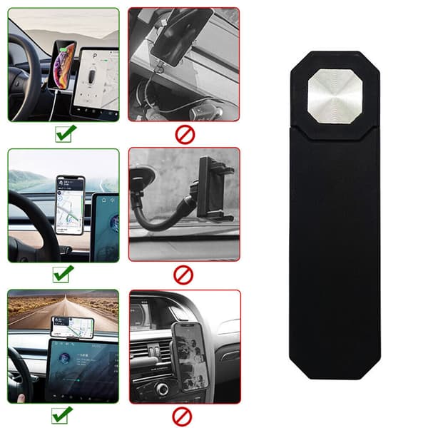 Magnetisk Telefonholder Sidemontert Telefonholder for Bil Dashbord Tilbehør, Grå