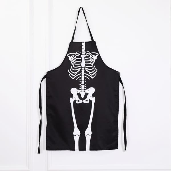 Halloween Basics -keittiötarvikesetti, essu, luuranko, 1 kpl