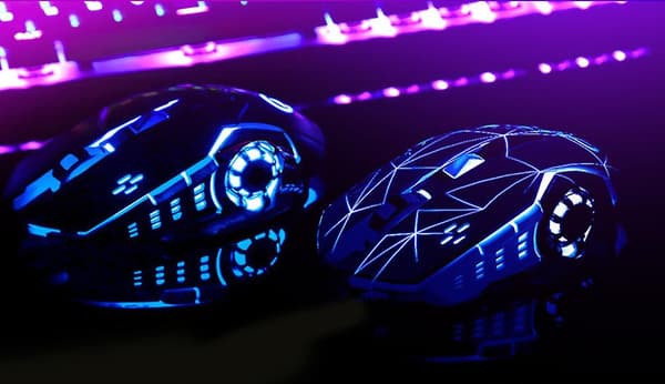 Trådløs Gaming Mus RGB Bakgrunnsbelyst, Oppladbar, 6 Programmerbare Knapper (Grå sølv)