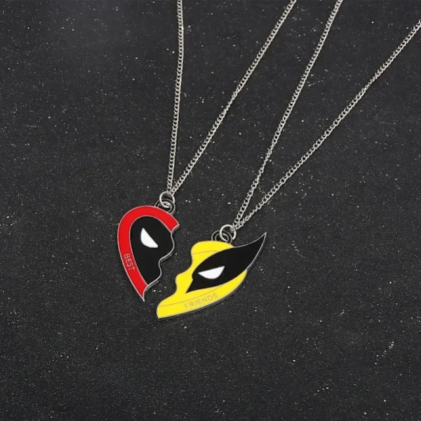 Ny Par Deadpool 3 Halsband Deadpool 3 Filmhänge - Symboliserar Broderskap och Vänskap Superhjälte Dekorationer Pendant Set L