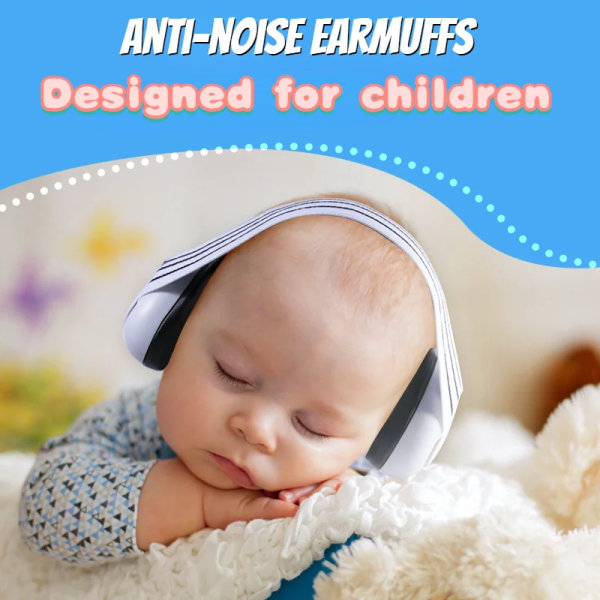 Baby hörselkåpa Mini-headset Justerbart bullerdämpande hörselskydd Barn utomhus sömn och flygplan Anti-noise hörselkåpor vit