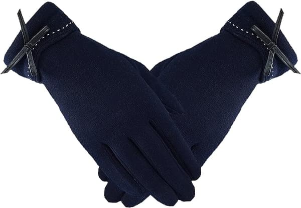Dame Vinter Varme Handsker til Kvinder, Tykke Forede Vindtætte Handsker til Touch Screen Telefon (Navy Blå)