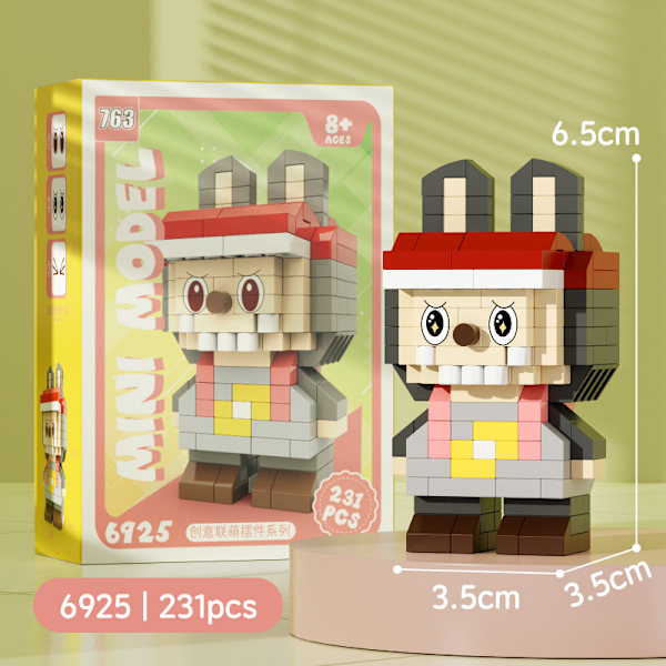 Labubu Byggeklodser Mini Model Labubu Partikel og Mikro Partikel Blind Box Legetøj Børns Håndlavede Diy Puslespil Fødselsdagsgave 6925