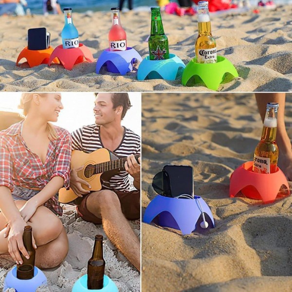 5 Pak Outdoor Strand Kopholder Drikkeholder Kopholder，Opbevaringsbakke til kopholder ved stranden