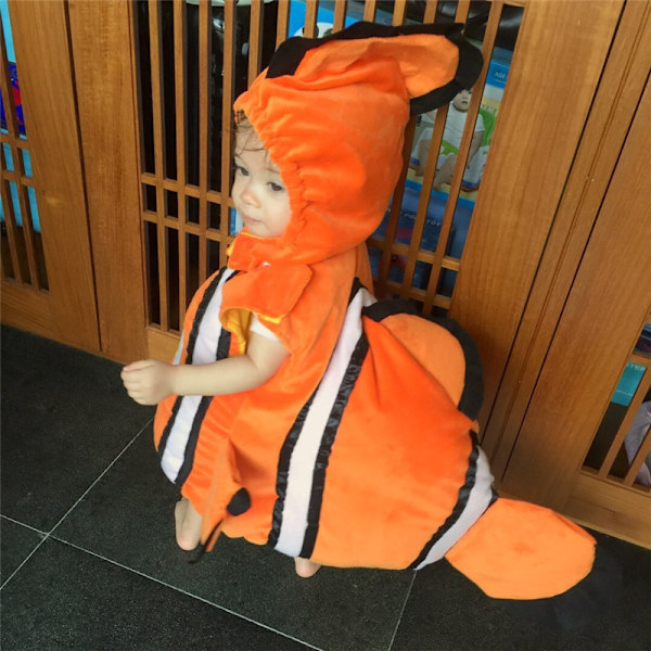 Barns Halloween-dräkt undervattens allmän mobilisering Samma clownfiskväska Nemo fishtailväst tecknade prestationskläder (lämplig för hei